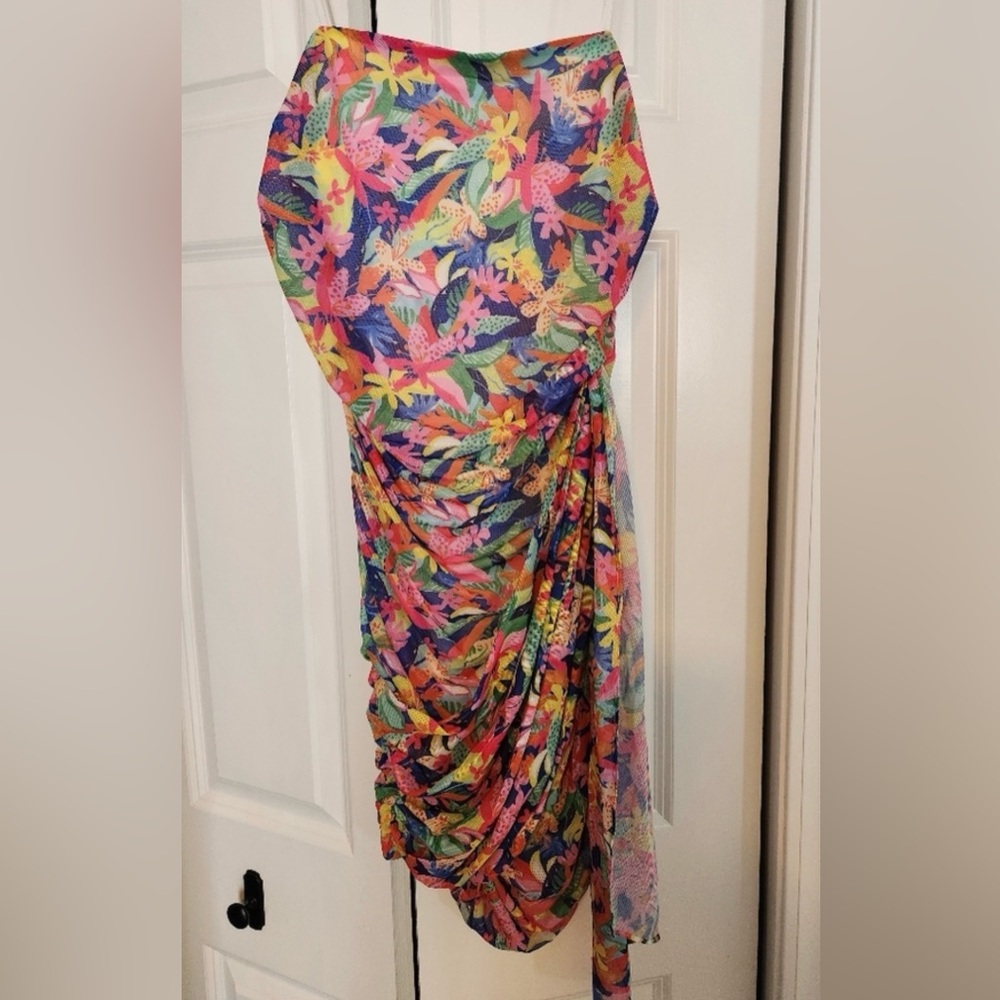 Amanda Uprichard Anja Strapless Ruched Mini Dress Paradiso Large NWT - Picture 12 of 14